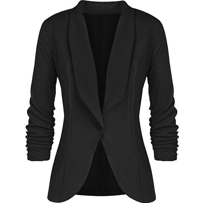 Blazer uni à manches longues intemporel pour toutes les occasions