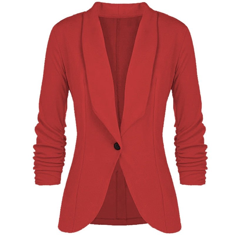 Blazer uni à manches longues intemporel pour toutes les occasions
