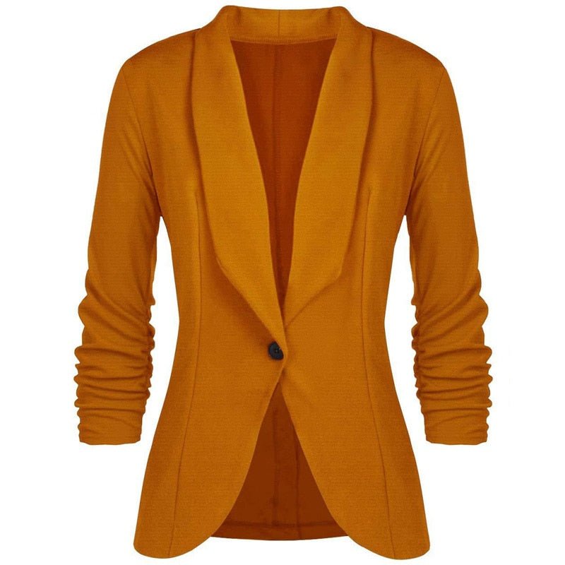 Blazer uni à manches longues intemporel pour toutes les occasions