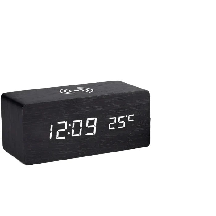 SmartGlow - réveille-matin LED en bois à commande vocale