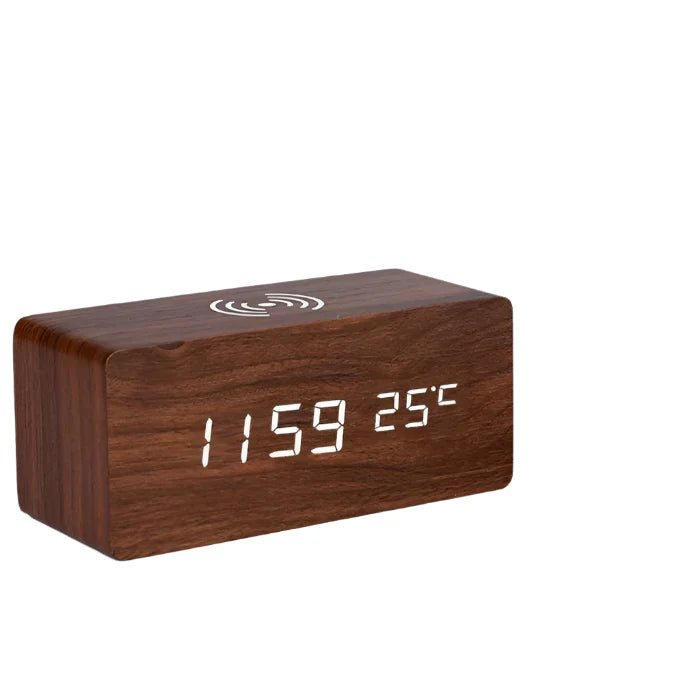 SmartGlow - réveille-matin LED en bois à commande vocale