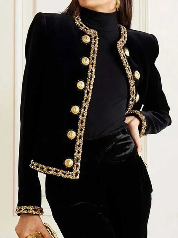 GoldGlam | Veste élégante pour femmes avec boutons dorés