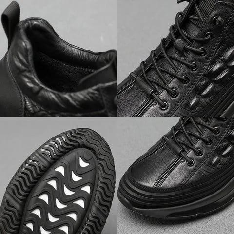 Sneakers en cuir embossé crocodile Frank