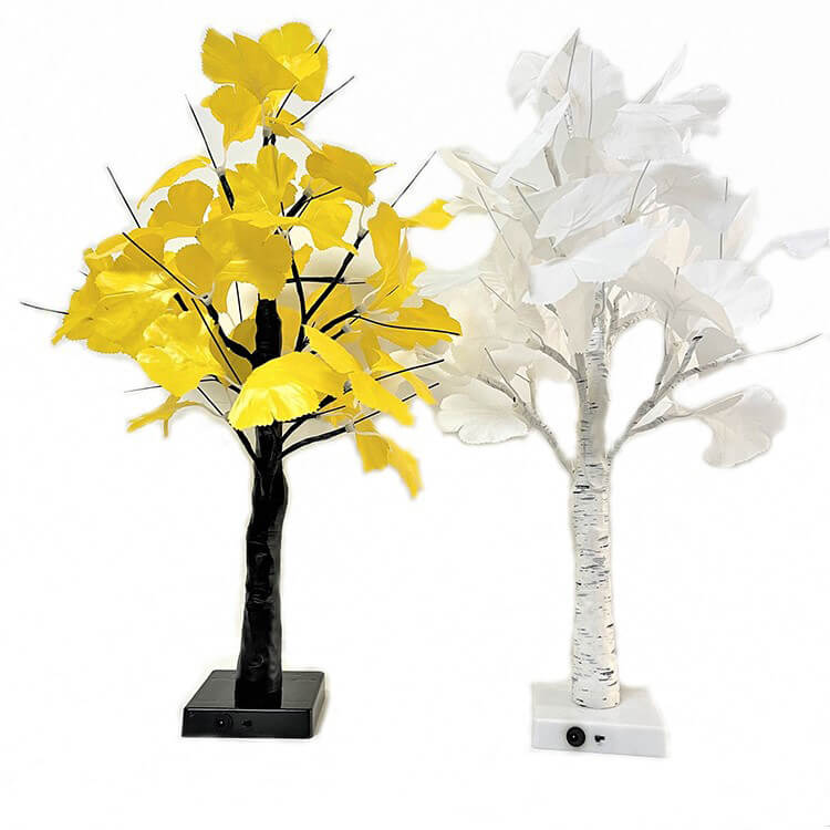 Lampe en bois éclairée par LED à piles