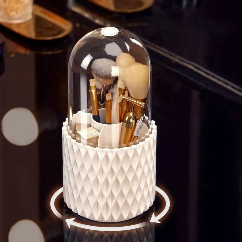 GlamSpin - Brosse de maquillage rotative et organisateur cosmétique