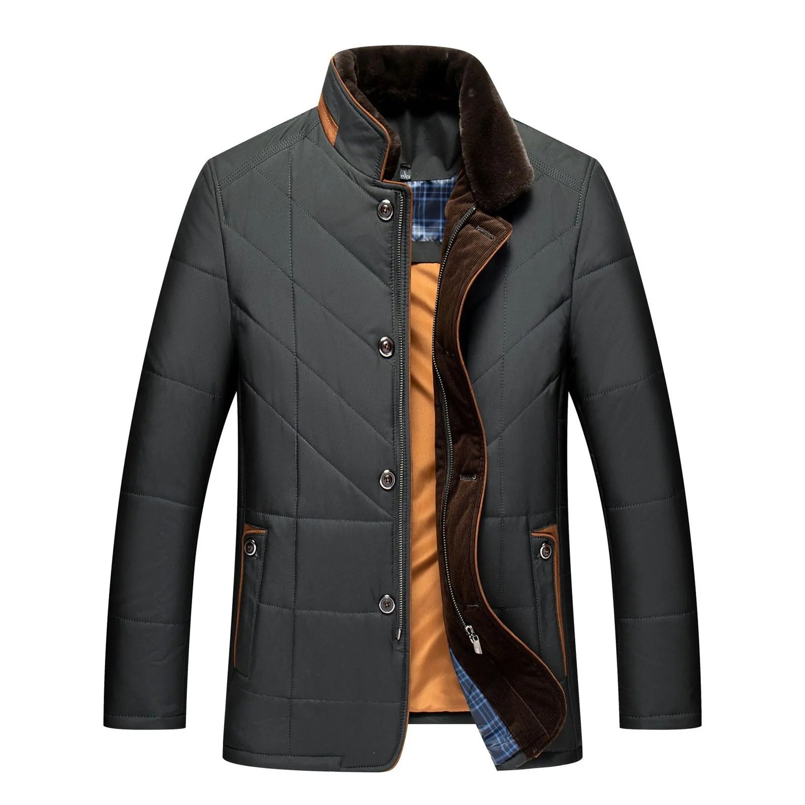 Daniel - Veste boutonnée à col montant pour homme