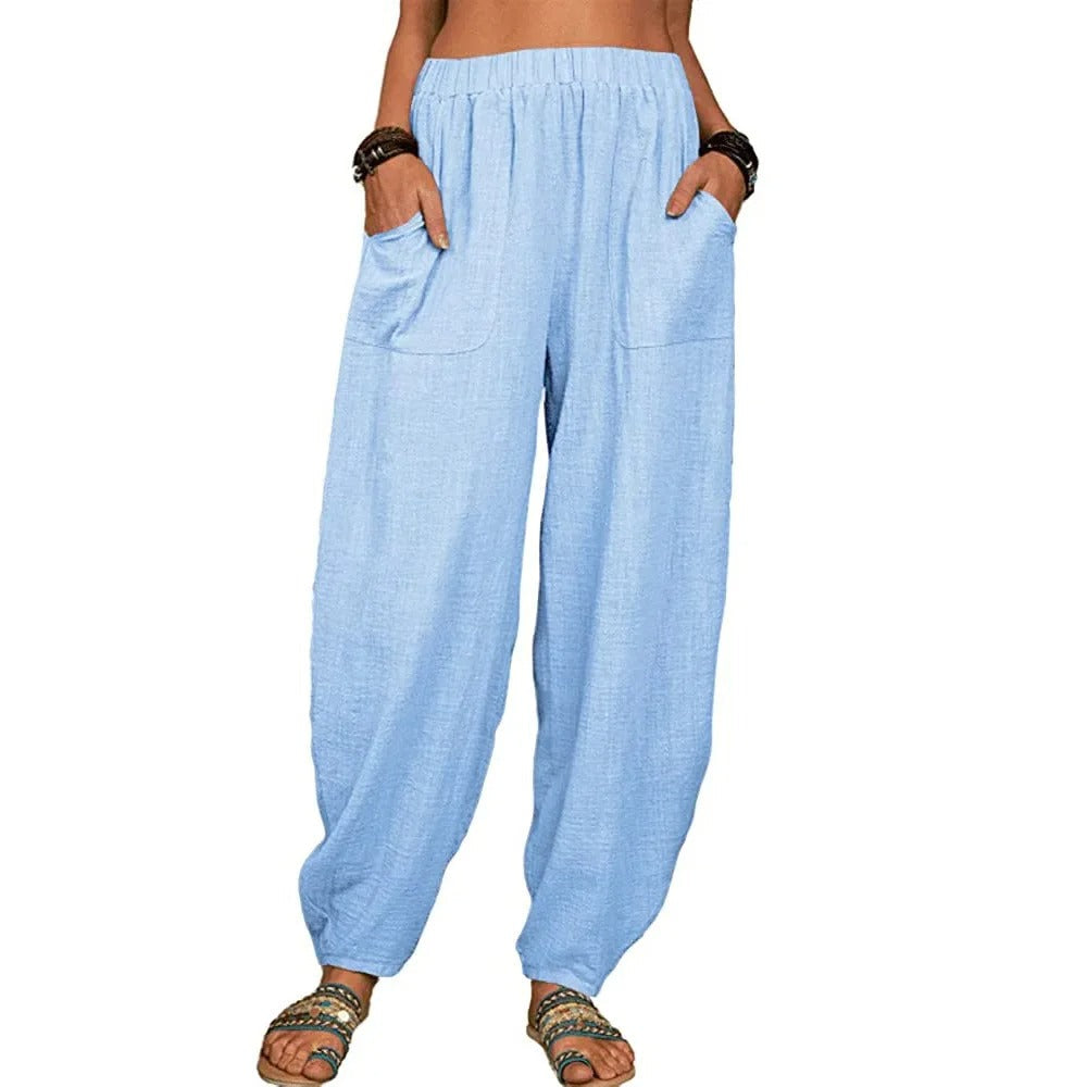 Pantalons Large Jambe Isabella à Coupe Décontractée