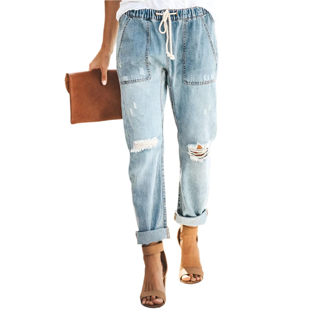 DenimEase – Jean dame moderne avec taille élastique