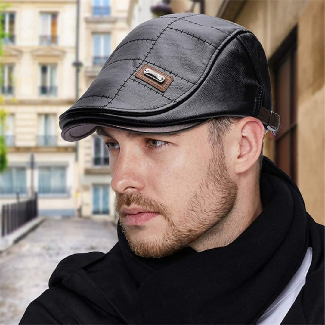 Jade - Béret d'inspiration rétro en cuir PU