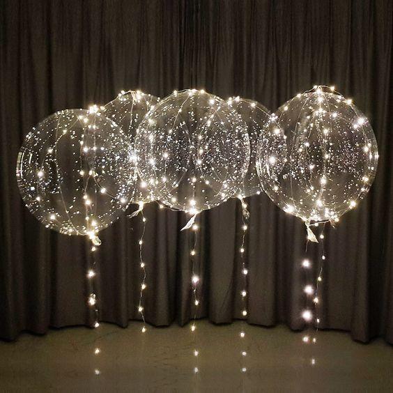 Glow - Ballons LED avec guirlandes lumineuses