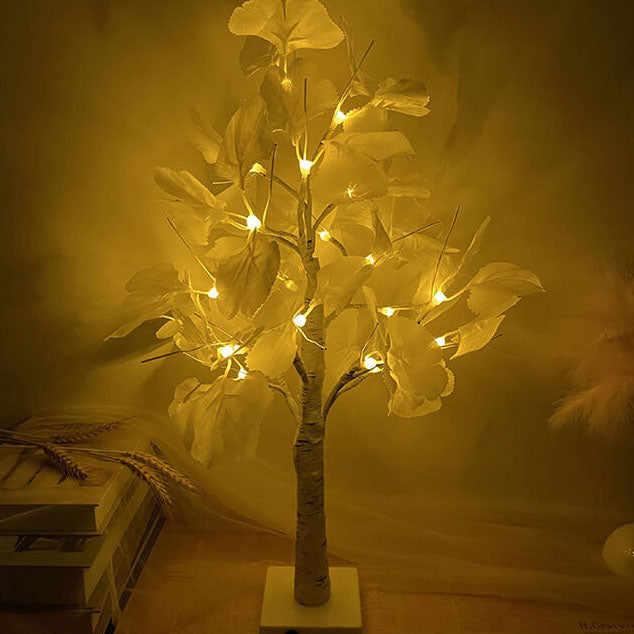 Lampe en bois éclairée par LED à piles