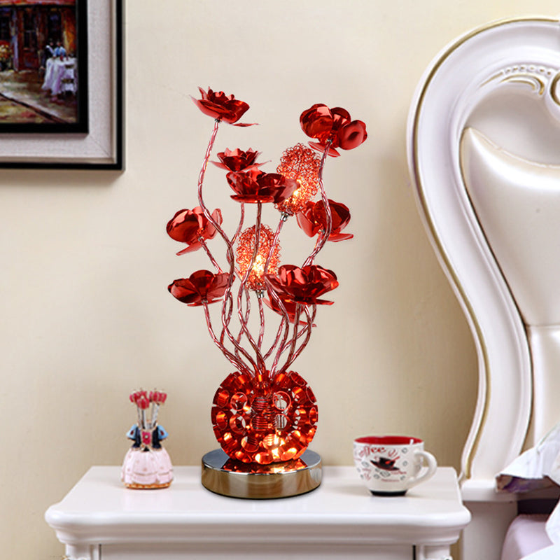 Curverose – Lampe de table LED rouge rose élégante