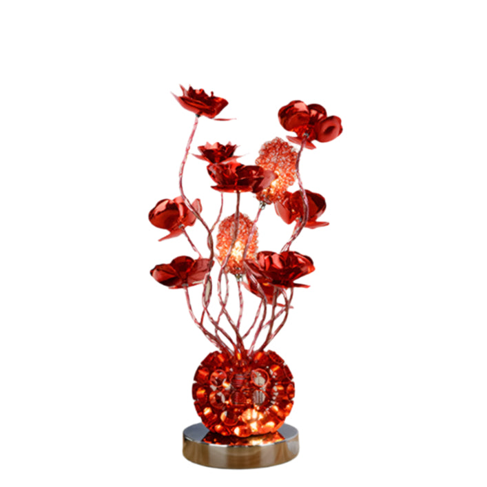 Curverose – Lampe de table LED rouge rose élégante