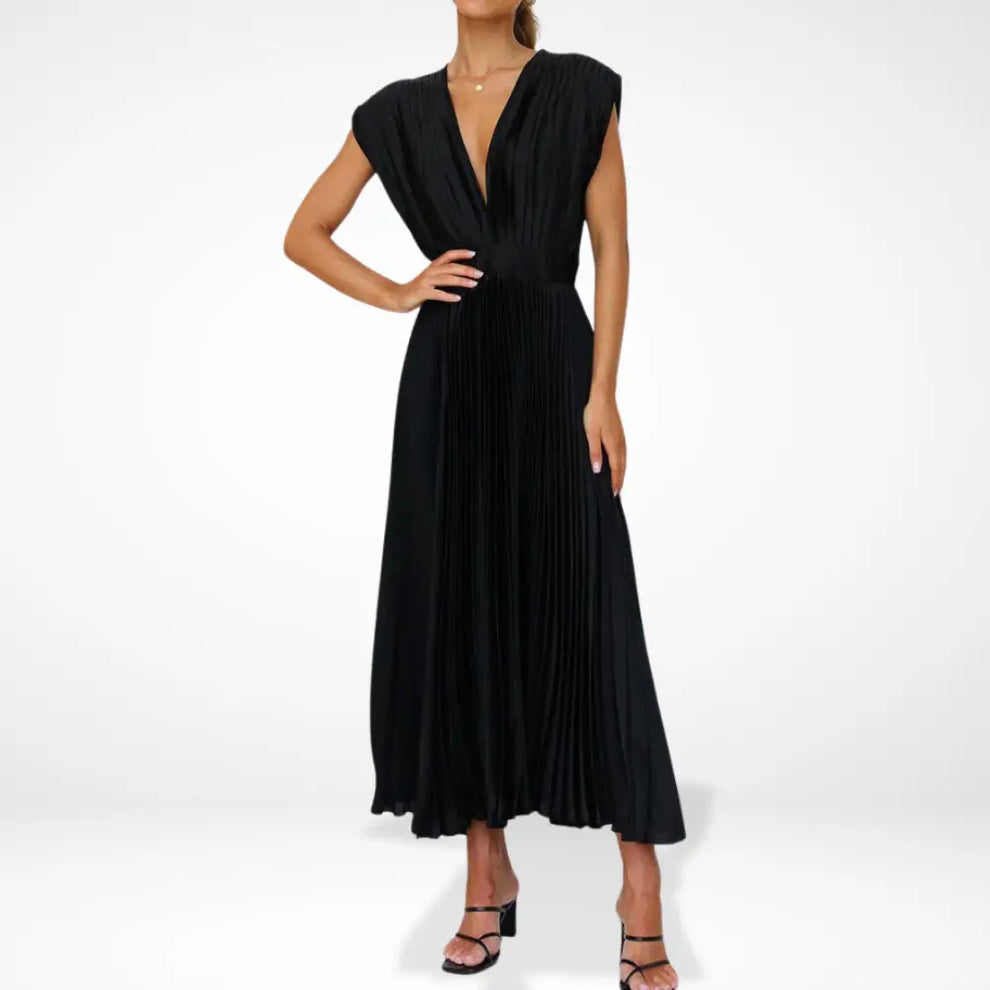 Serena - Robe Maxi Plissée Élégante