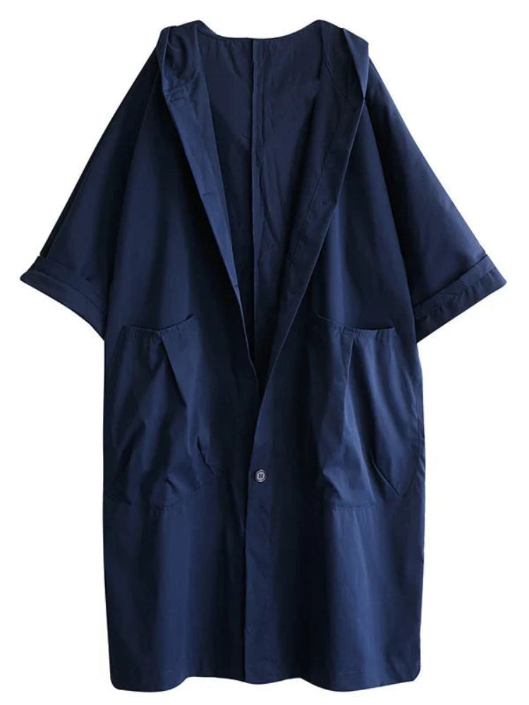 Sofie - Trench-coat avec capuche et fermeture à boutons pour femme