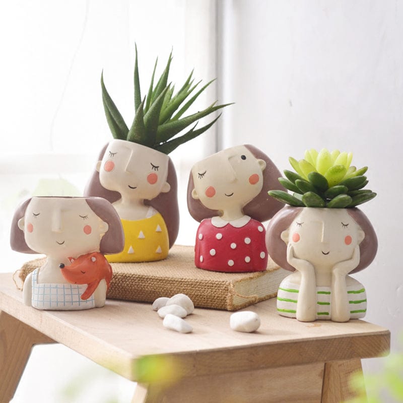 Ensemble de Jardinières en Résine Miniature UrbanSprout – Pots à Succulentes Ludique