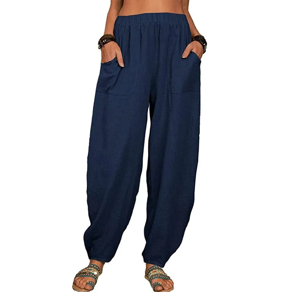 Pantalons Large Jambe Isabella à Coupe Décontractée