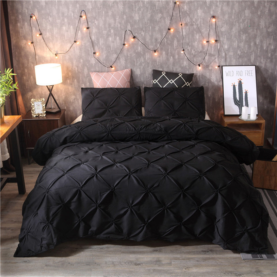 LuxeTuft - Ensemble de housses de couette confortable avec plissage en diamant