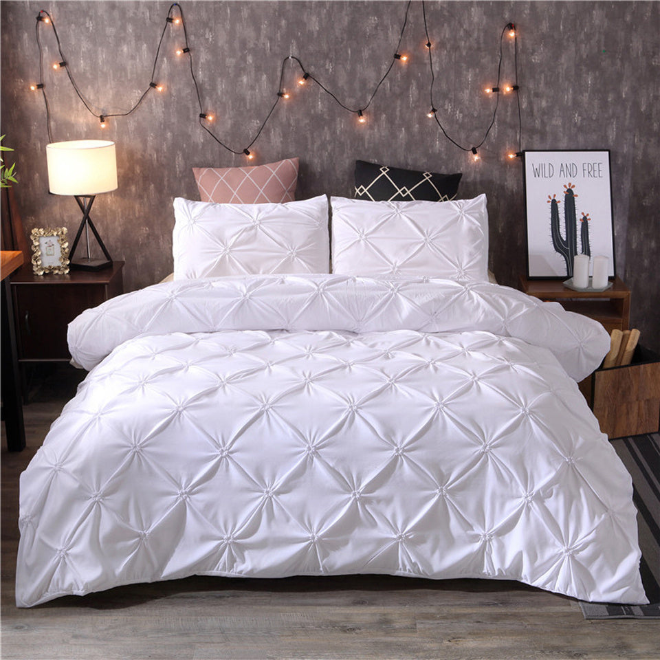 LuxeTuft - Ensemble de housses de couette confortable avec plissage en diamant