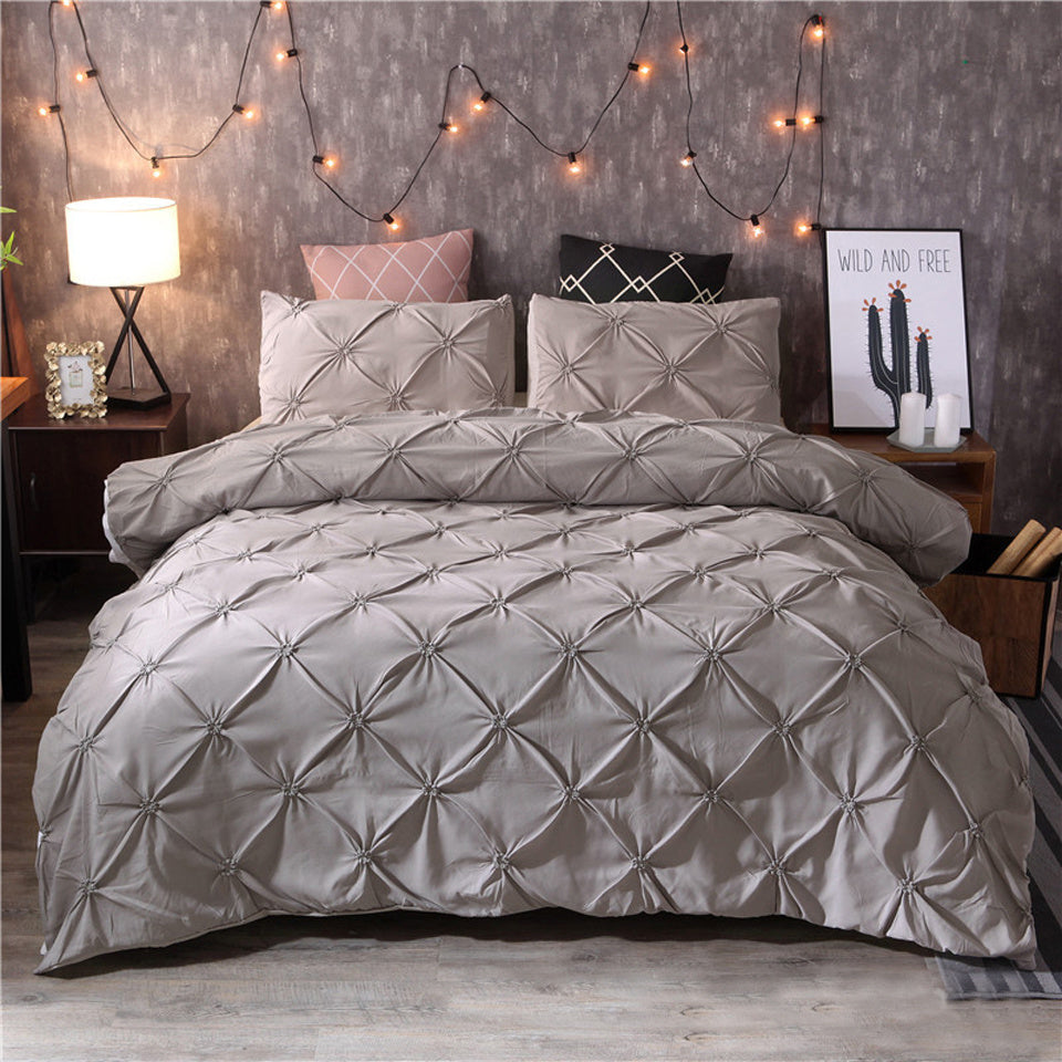 LuxeTuft - Ensemble de housses de couette confortable avec plissage en diamant