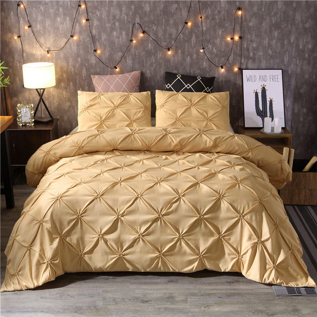 LuxeTuft - Ensemble de housses de couette confortable avec plissage en diamant