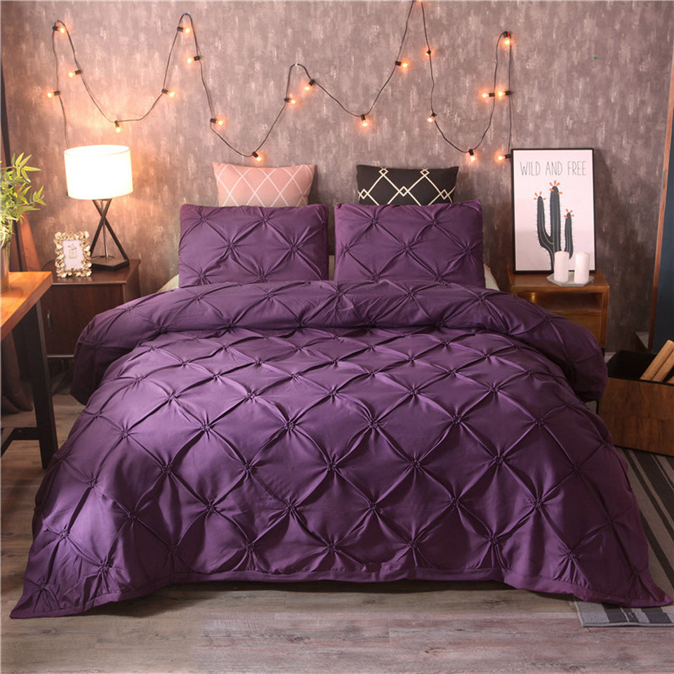 LuxeTuft - Ensemble de housses de couette confortable avec plissage en diamant