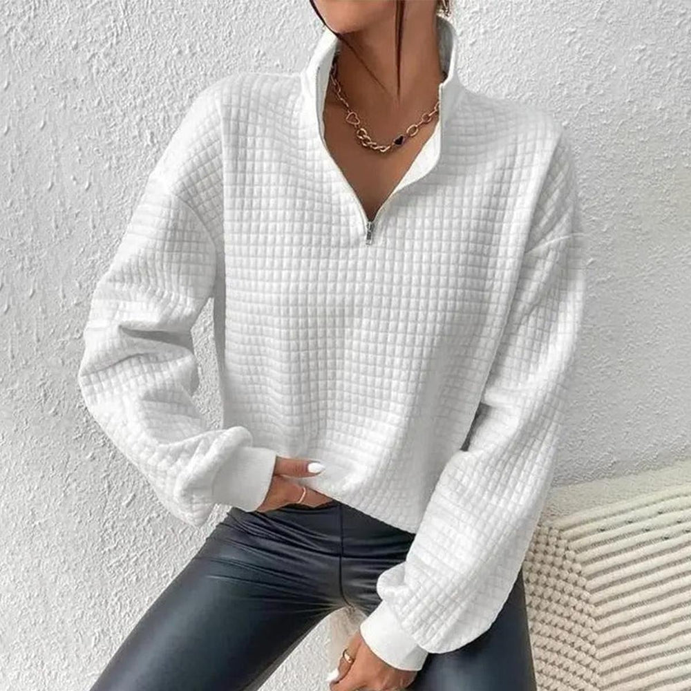 Tendance d'automne® Haut à manches longues uni confortable