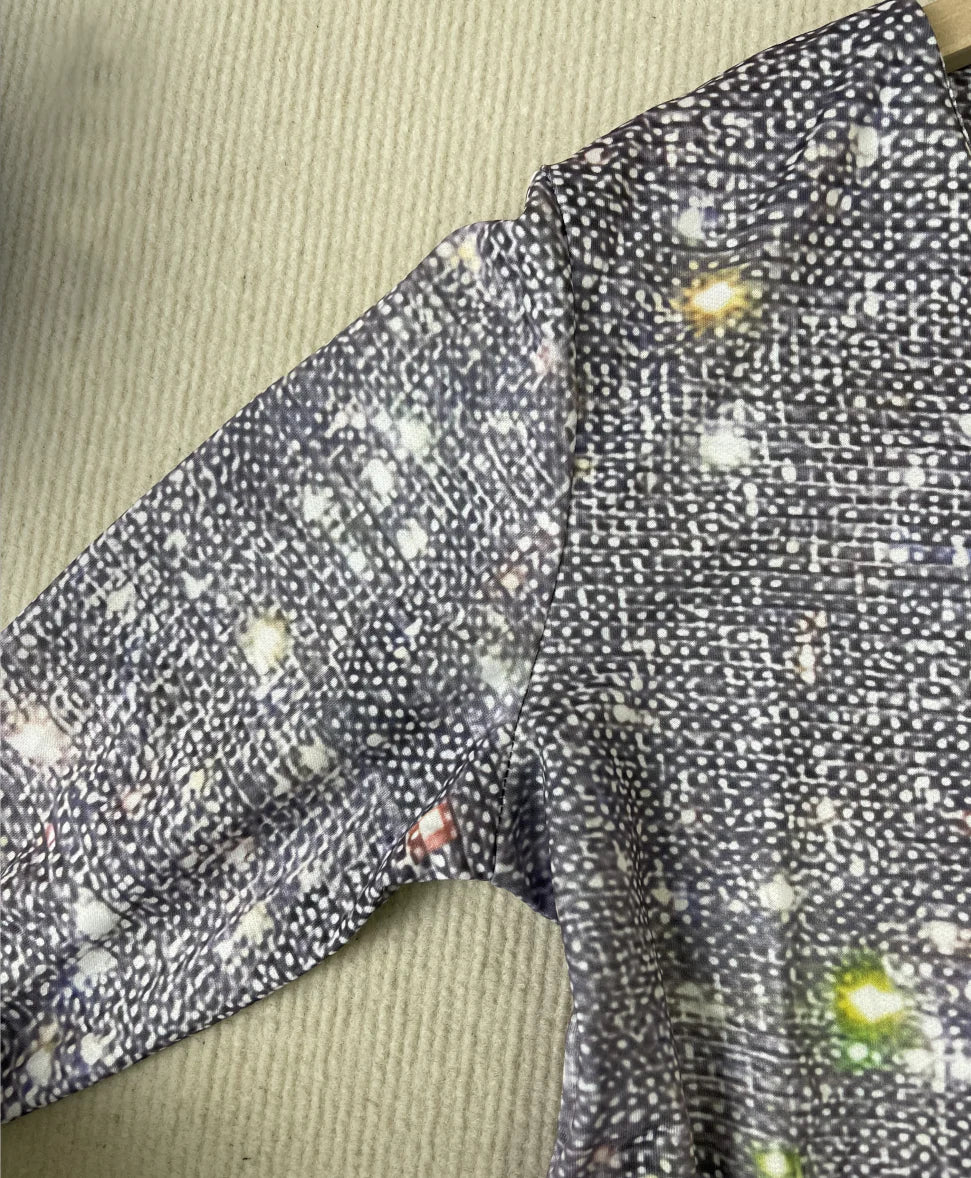 Haut Métallique Luna Sølv – Élégance Scintillante pour les Occasions Festives