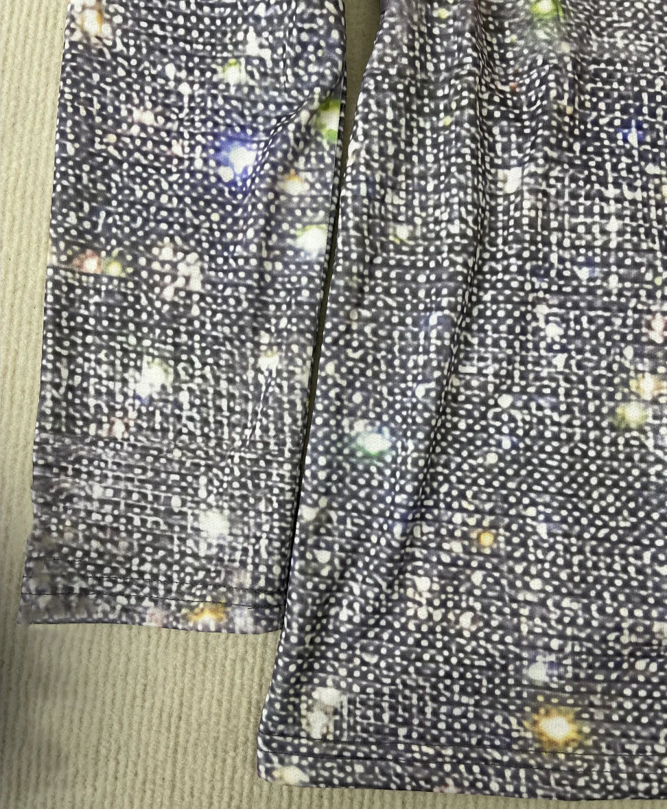 Haut Métallique Luna Sølv – Élégance Scintillante pour les Occasions Festives