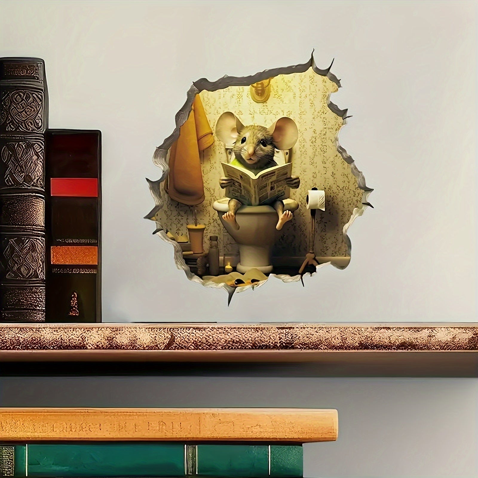 Autocollant mural en 3D pour souris