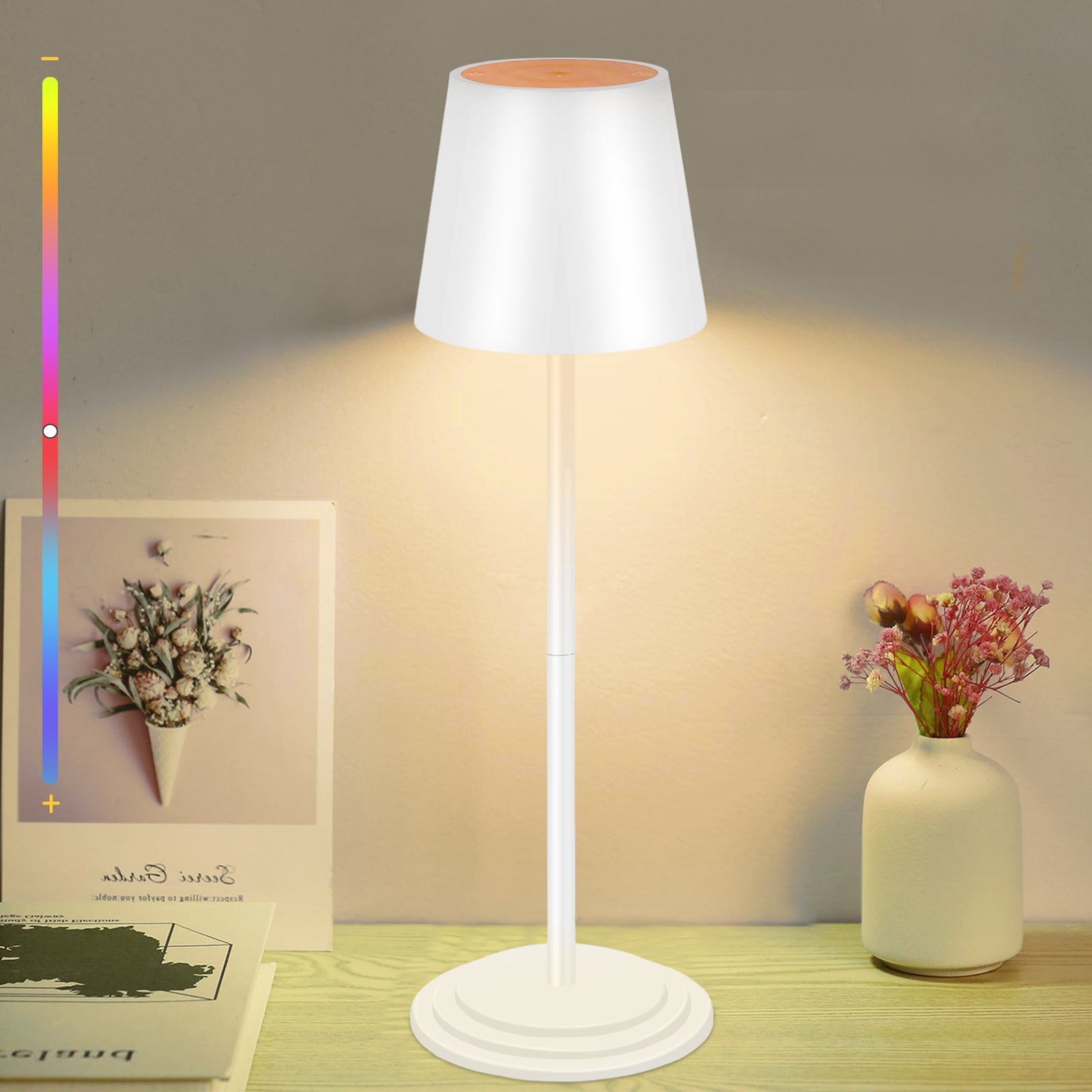 Glow Ease | Lampe de table dimmable sans fil avec contrôle tactile
