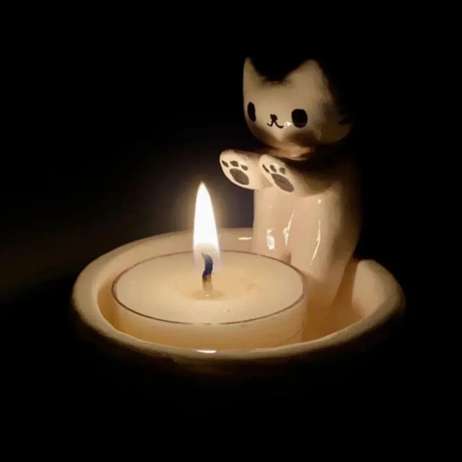 LumoPaws Bougeoir à Thé – Charmant Design de Chat pour Hygge et Ambiance