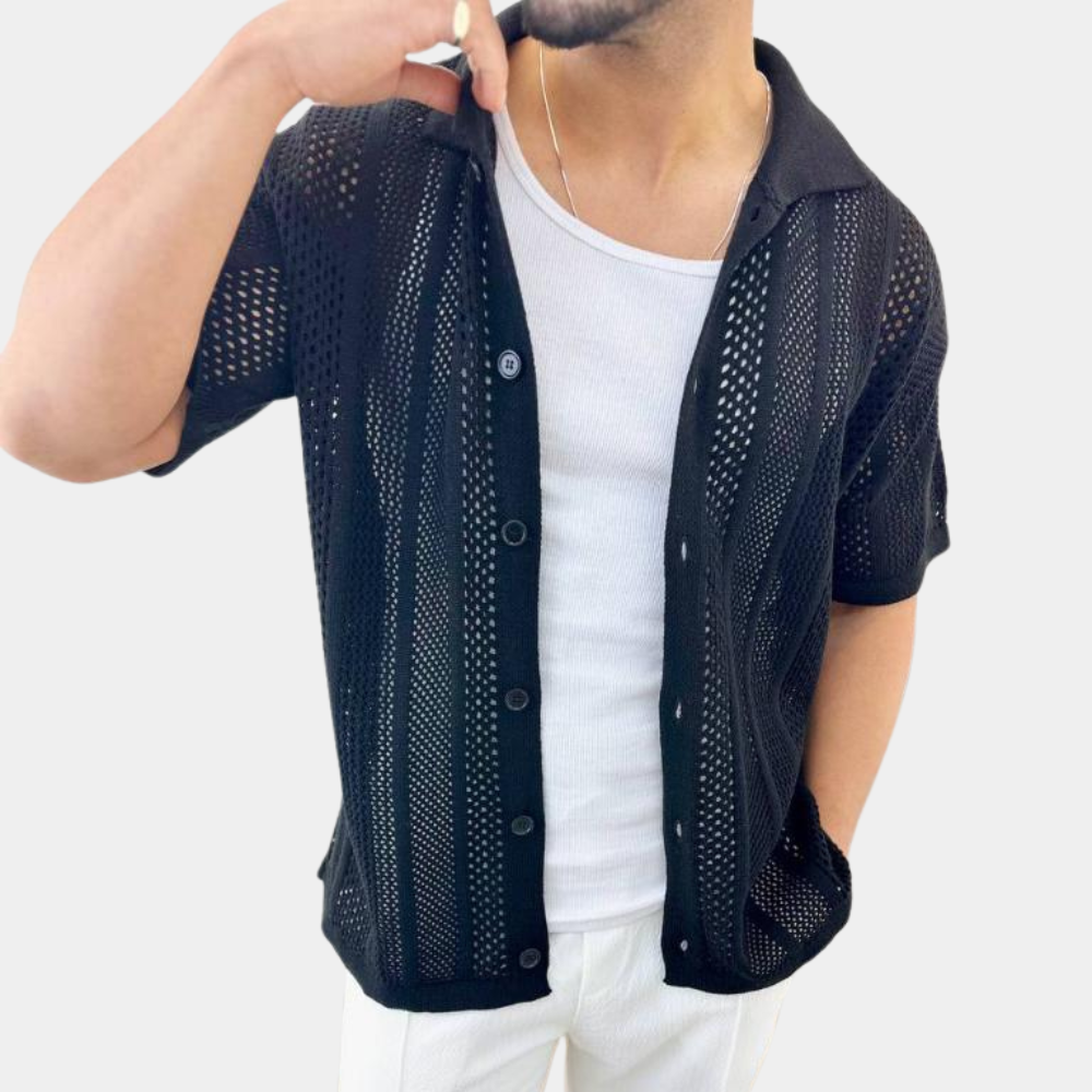 Cardigan homme à manches courtes et fermeture boutonnée Oliver