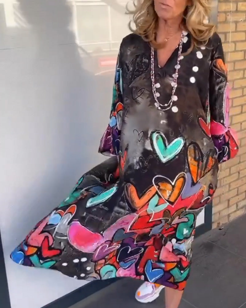 Clarice - Robe longue à imprimé graffiti artistique