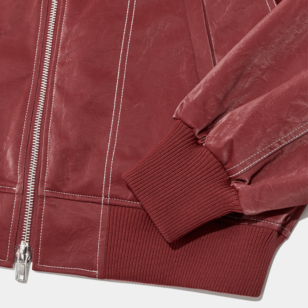 Veste surdimensionnée avec couture contrastée Rouge