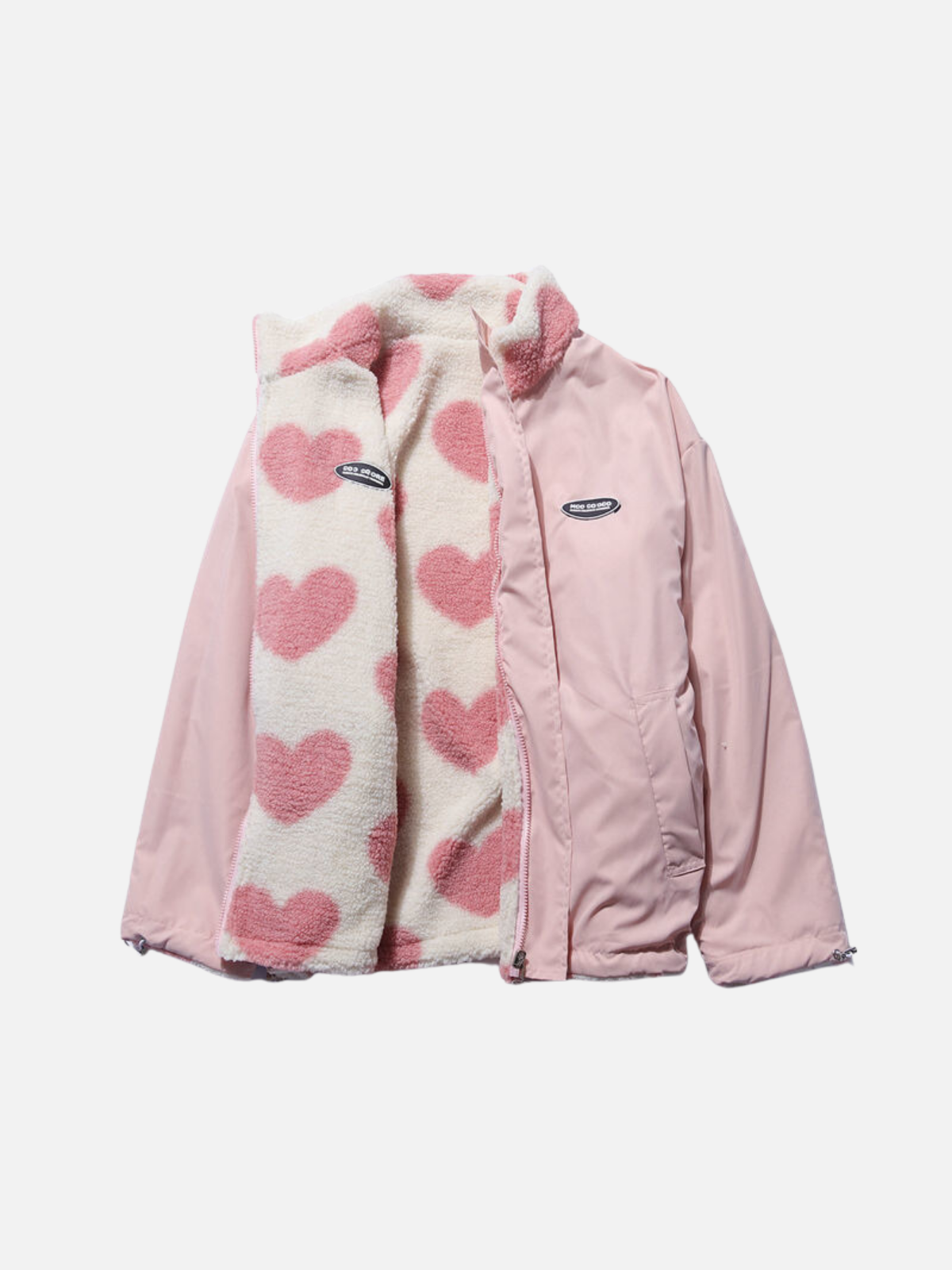 Veste Réversible Olivia avec Imprimé Cœur – Style et Confort en Un