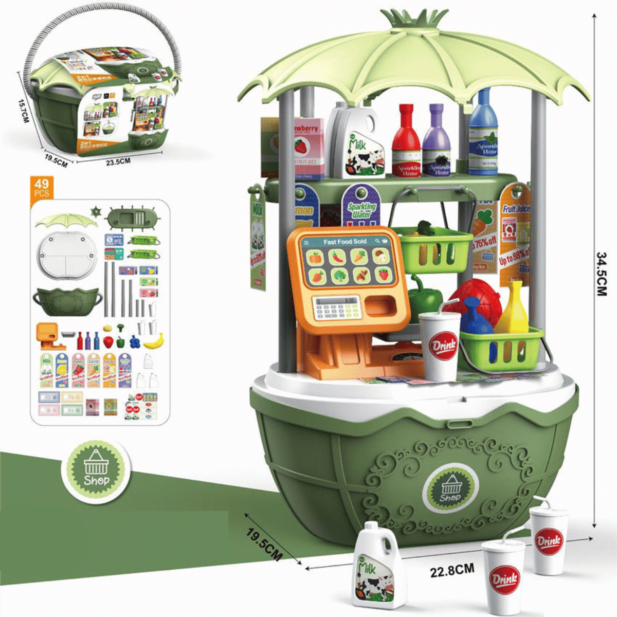 Véhicule de dessert de luxe pour enfants – ensemble de 69 pièces pour jouer de manière créative et inventer des aventures imaginaires