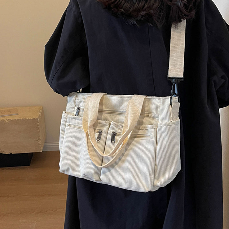 Vanza | Sac en velours côtelé de couleur unie