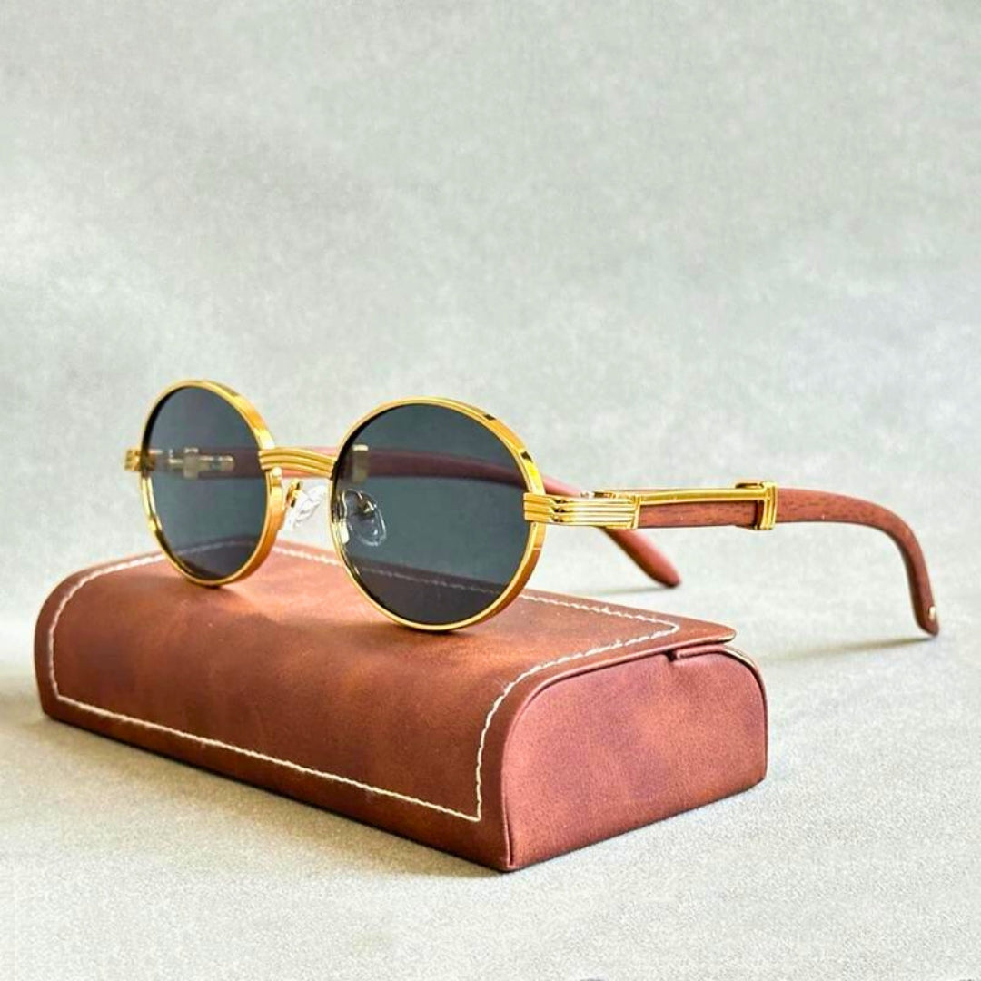 Jerome - Lunettes de soleil rondes en métal au style intemporel