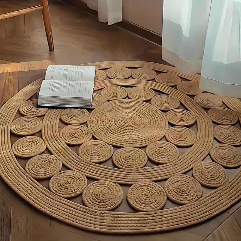 Tapis Rond LunaWeave – Design Élégant et Naturel