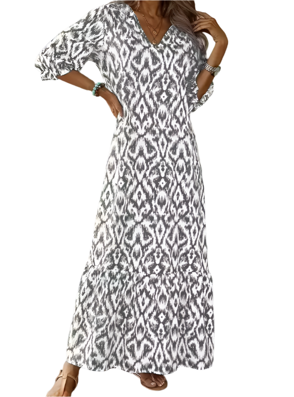 Jasmine - Robe longue glamour à manches longues