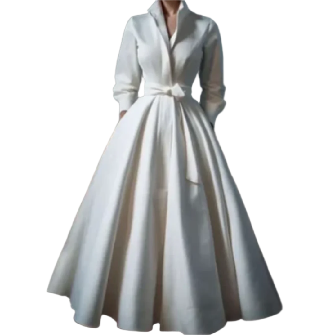 Alexia - Robe A-line élégante à manches longues