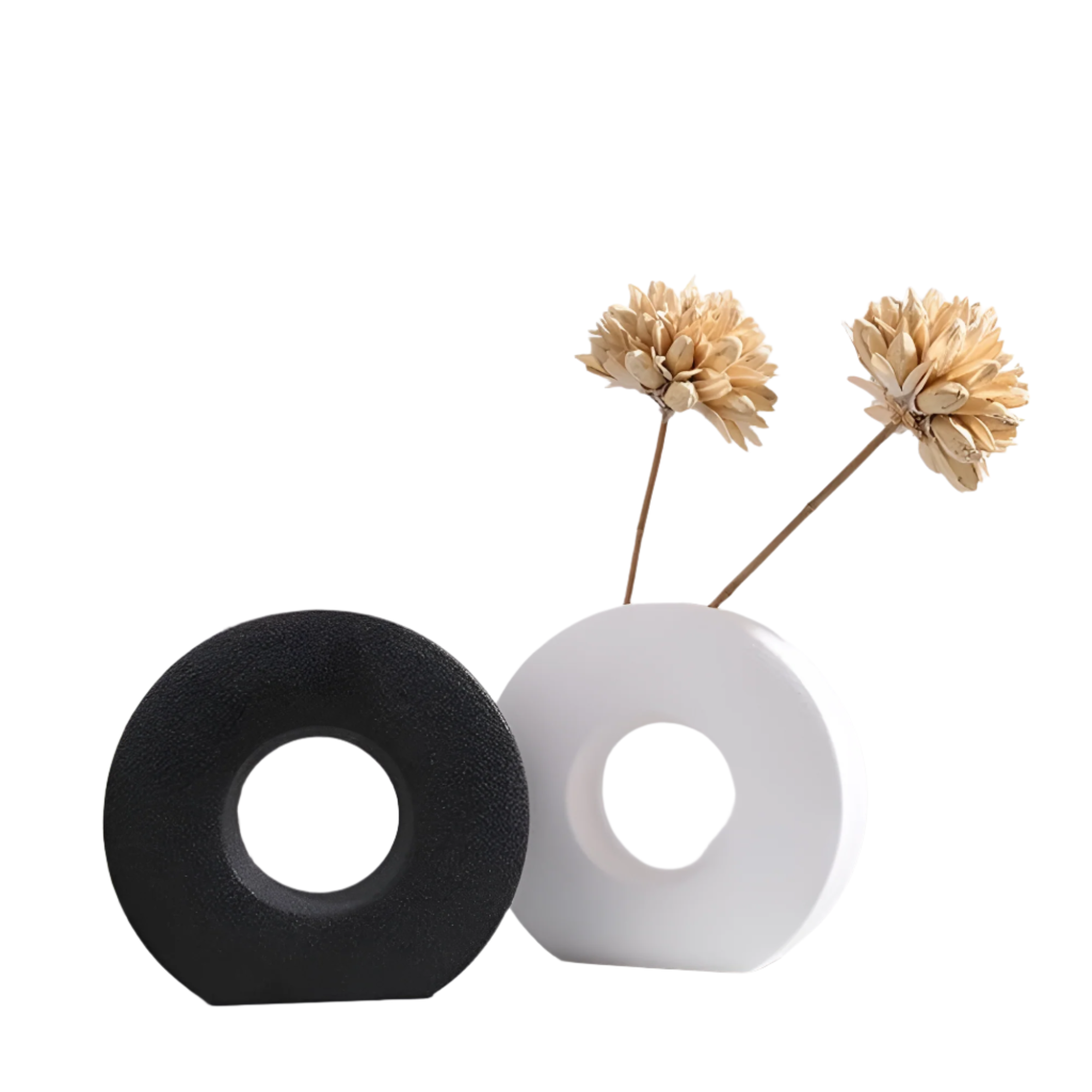 Vase d'accent en céramique sculptée DecoraForm