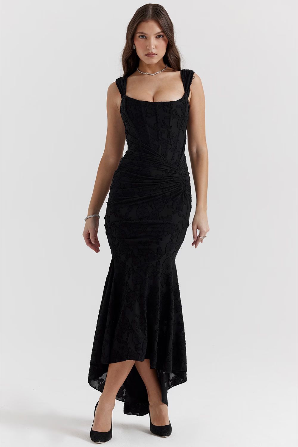 Celeste - Robe maxi avec décolleté en V profond