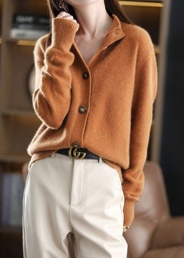 Tendance d'automne® Pullover en Brun avec col montant