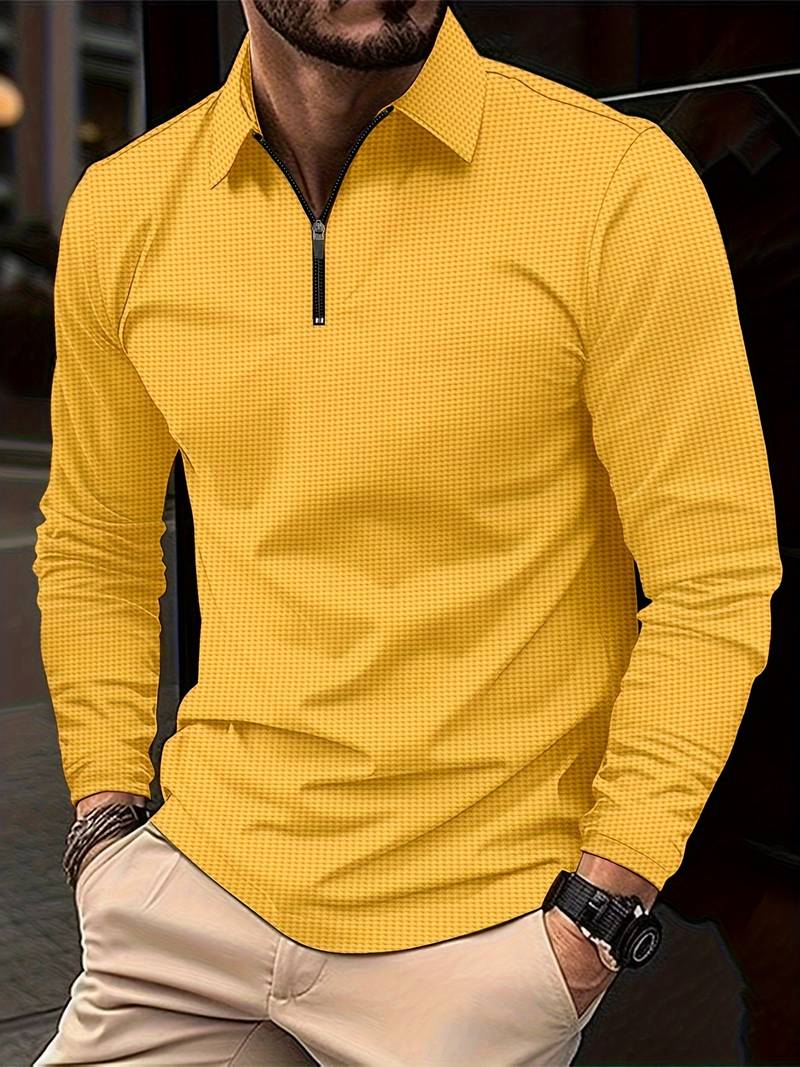 Luke | Veste décontractée à demi-zip en tissu gaufré