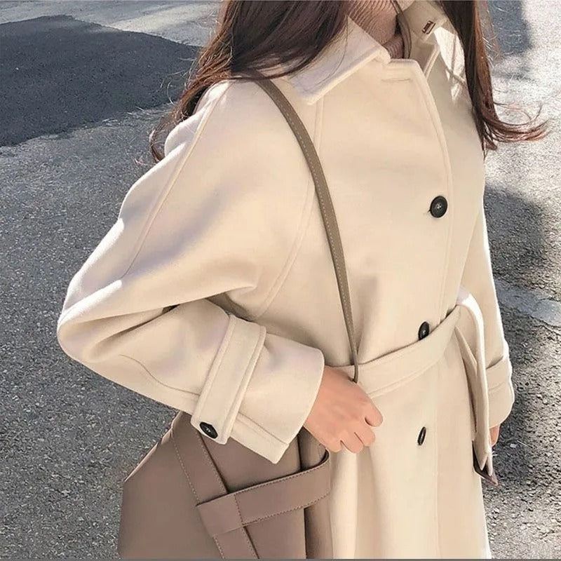 Rosella - Manteau élégant avec ceinture en mélange de laine pour un style sans effort