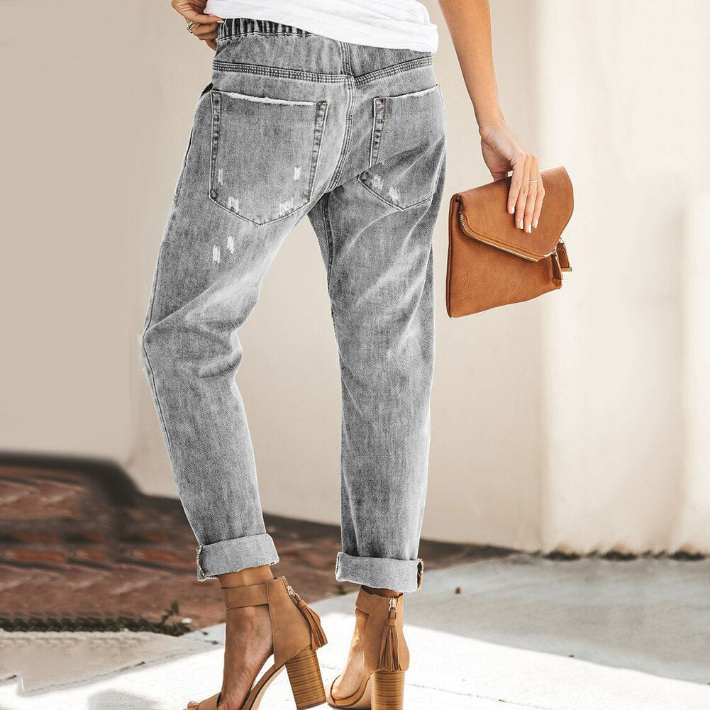 DenimEase – Jean dame moderne avec taille élastique