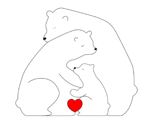 Collection CuddleBears - Coffret cadeau en bois fabriqué à la main