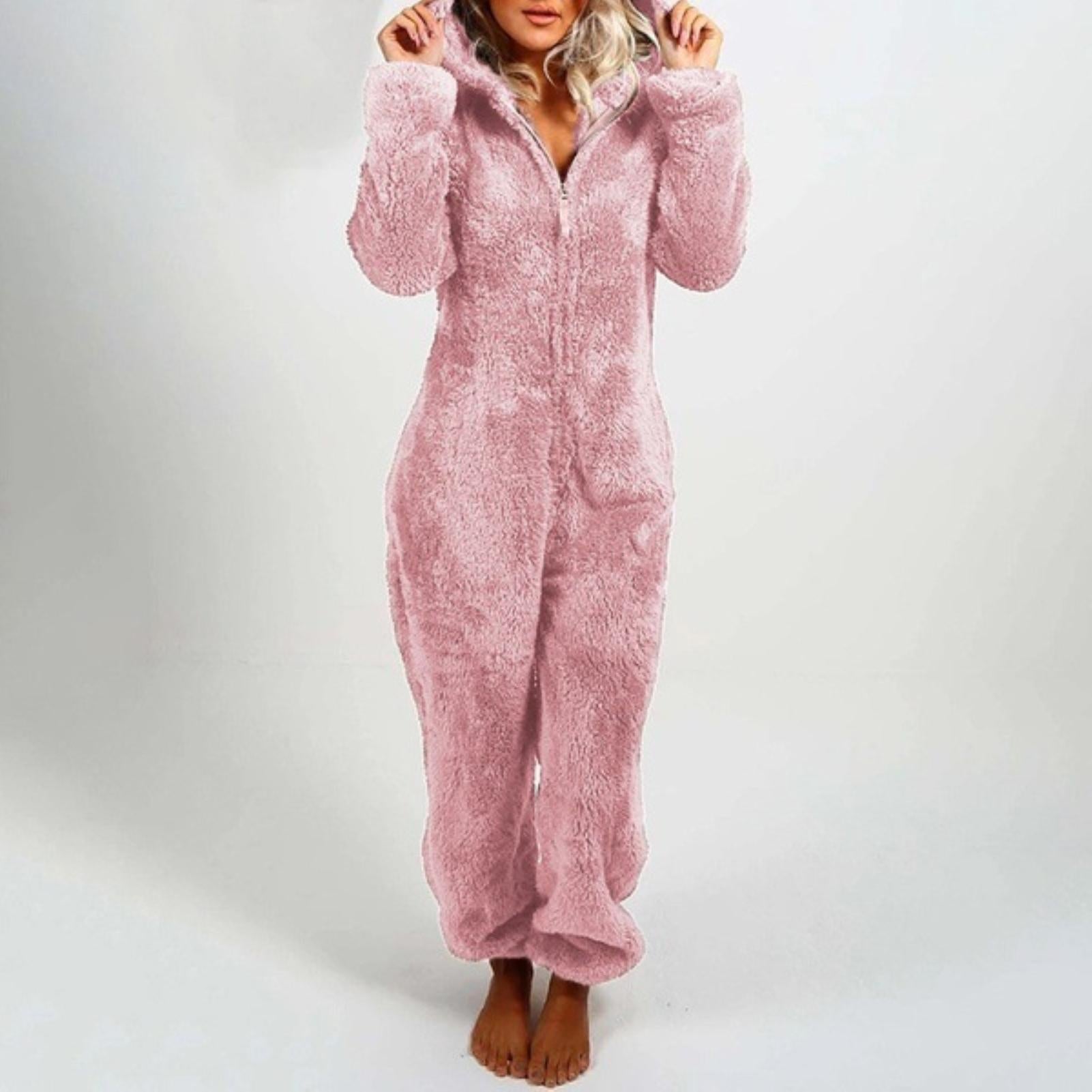 Hannah - Pyjama en polaire à manches longues et capuche chaud
